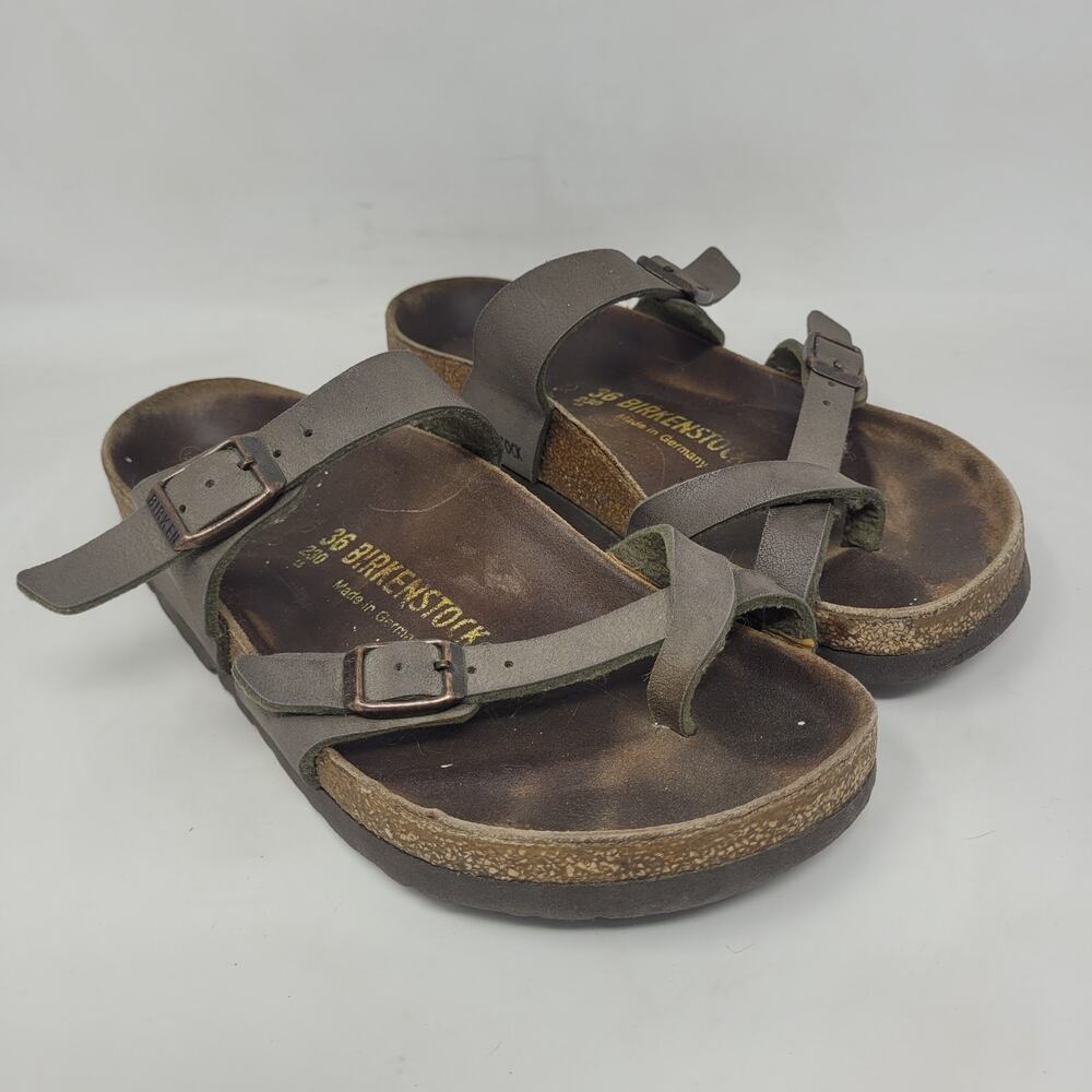 Birkenstock Sandals EU36 US5 Mayari Birko-Flor Mocha Brown Slides Slip On - Picture 1 of 11